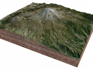 Pico de Orizaba Stratovolcano Mexico Terrain Modèle 3D