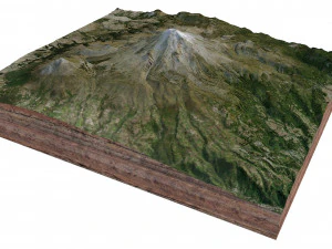 Pico de Orizaba Estratovolc&aacute;n M&eacute;xico Terreno Modelo 3D