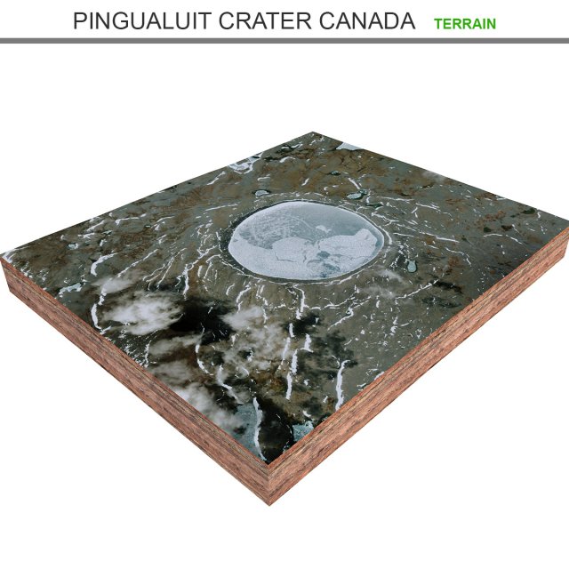 Pingualuit Crater Canada Terrain  3D Model .c4d .max .obj .3ds .fbx .lwo .lw .lws