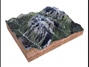 Piz Zuort Mountain Switzerland Terrain 3D Model