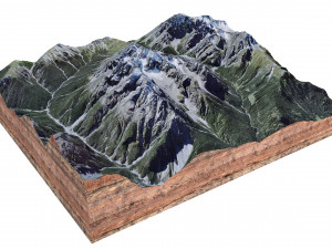 Piz Zuort Mountain Switzerland Terrain Modello 3D