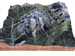 Piz Zuort Mountain Switzerland Terrain 3D Model