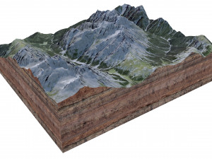 Piz Zuort Mountain Switzerland Terrain Modello 3D