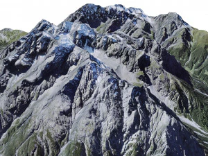 Piz Zuort Mountain Switzerland Terrain 3D Model