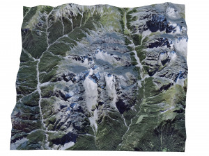 Piz Zuort Mountain Switzerland Terrain Modello 3D