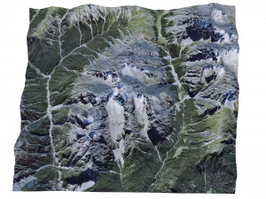 Piz Zuort Mountain Switzerland Terrain 3D Model