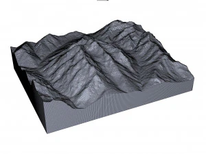 Piz Zuort Mountain Switzerland Terrain 3D Model