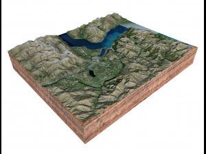 Queenstown Terrain New Zealand Terrain 3D Model