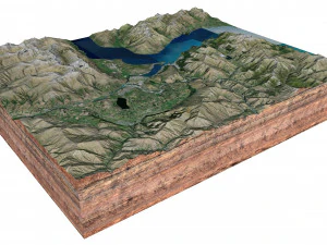 Queenstown Terrain New Zealand Terrain 3D Model