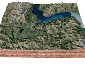 Queenstown Terrain New Zealand Terrain Modelo 3D