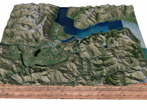 Queenstown Terrain New Zealand Terrain 3D Model