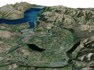 Queenstown Terrain New Zealand Terrain Modelo 3D
