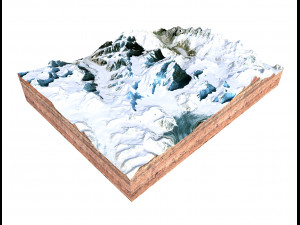 Saltoro Kangri Mountain Pakistan Terrain 3D मॉडल