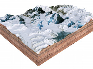 Saltoro Kangri Mountain Pakistan Terrain 3D मॉडल