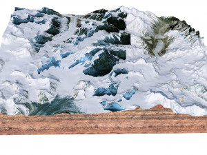Saltoro Kangri Mountain Pakistan Terrain 3D मॉडल