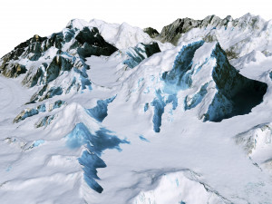 Saltoro Kangri Mountain Pakistan Terrain 3D मॉडल
