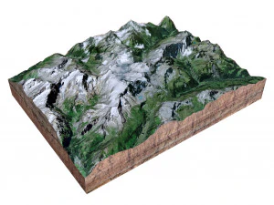 Scharhorn Alps Terrain 3D Model
