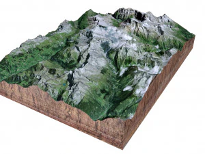 Scharhorn Alps Terrain 3D Model