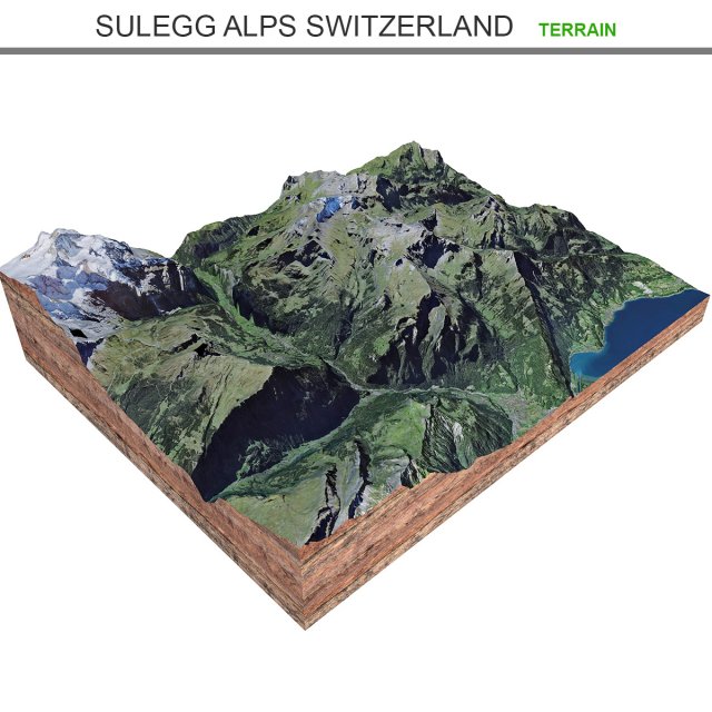 Sulegg Alps Switzerland Terrain  3D Model .c4d .max .obj .3ds .fbx .lwo .lw .lws