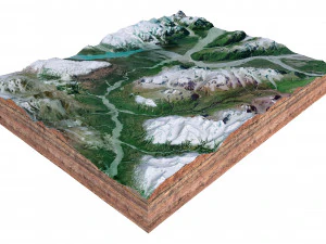 Tatshenshini Alsek Canada Terrain 3D Model