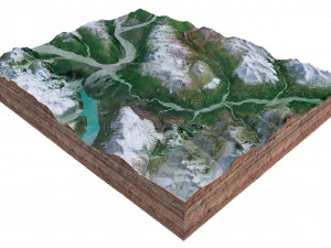 Tatshenshini Alsek Canada Terrain 3D Model