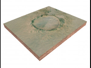 Tenoumer Crater Mauritania Terrain 3D Model