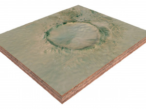 Tenoumer Crater Mauritania Terrain 3D Model