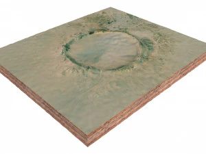 Tenoumer Crater Mauritania Terrain 3D Model