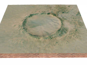 Tenoumer Crater Mauritania Terrain 3D Model