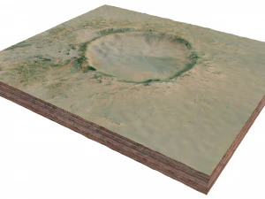 Tenoumer Crater Mauritania Terrain 3D Model