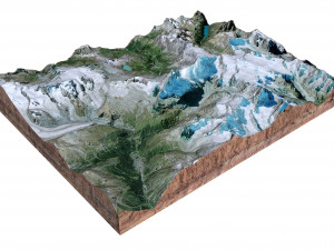 The Matterhorn Alps Terrain 3D Model