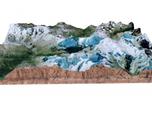 The Matterhorn Alps Terrain 3D Model