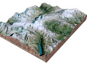 The Matterhorn Alps Terrain 3D Model