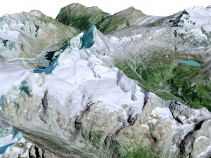 The Matterhorn Alps Terrain 3D Model