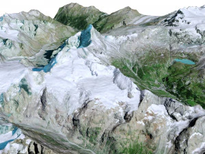 The Matterhorn Alps Terrain 3D Model