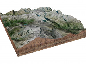 The Matterhorn Alps Terrain 3D Model