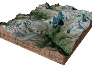 The Matterhorn Alps Terrain 3D Model