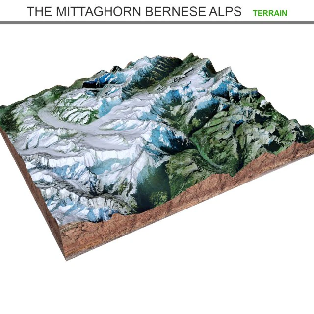 The Mittaghorn Bernese Alps Switzerland Terrain 3D Model .c4d .max .obj .3ds .fbx .stl .blend 