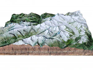 The Mittaghorn Bernese Alps Switzerland Terrain 3D Model