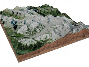 The Mittaghorn Bernese Alps Switzerland Terrain 3D Model