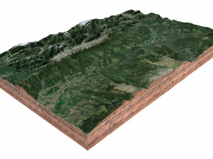 The Pyrenees Mountain Range Europe Terrain 3Dモデル