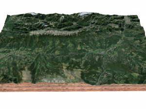 The Pyrenees Mountain Range Europe Terrain 3Dモデル
