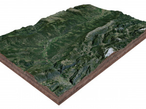 The Pyrenees Mountain Range Europe Terrain 3Dモデル