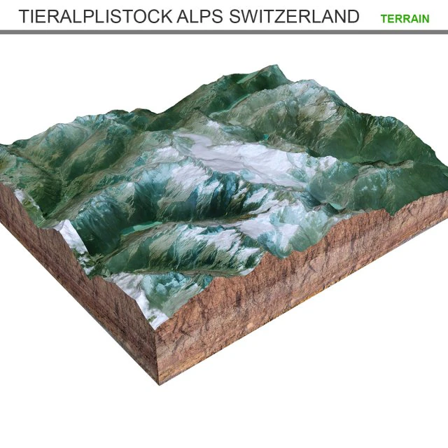 Tieralplistock Alps Switzerland Terrain 3D Model .c4d .max .obj .3ds .fbx .stl .blend 