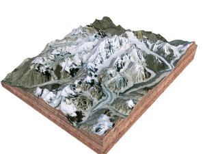 Tirich Mir Mountain Pakistan Terrain 3D Model