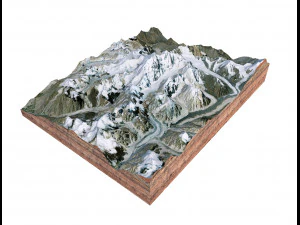 Tirich Mir Mountain Pakistan Terrain 3D Model