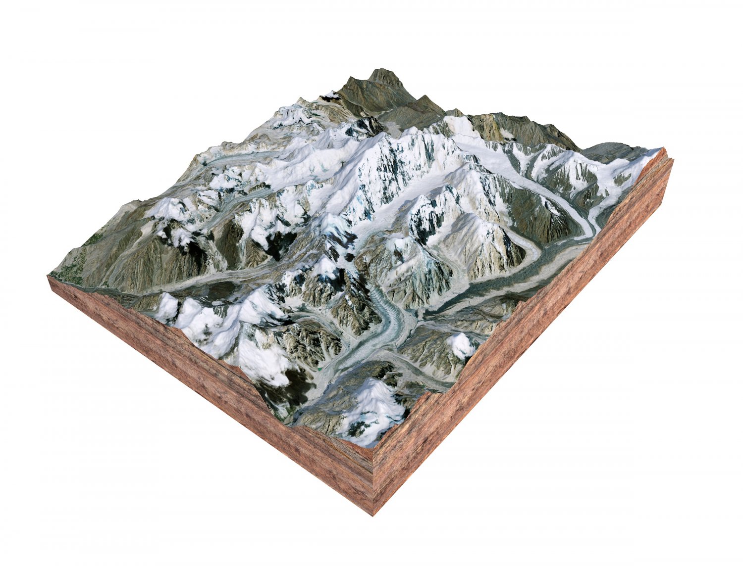 Tirich Mir Mountain Pakistan Terrain 3D Модель in Здания 3DExport