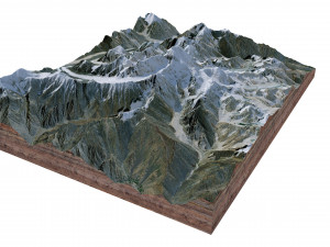 Tirich Mir Mountain Pakistan Terrain 3D Модель