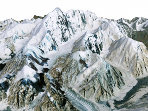 Tirich Mir Mountain Pakistan Terrain 3D Модель