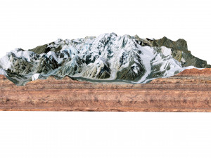 Tirich Mir Mountain Pakistan Terrain 3D Модель